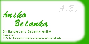aniko belanka business card